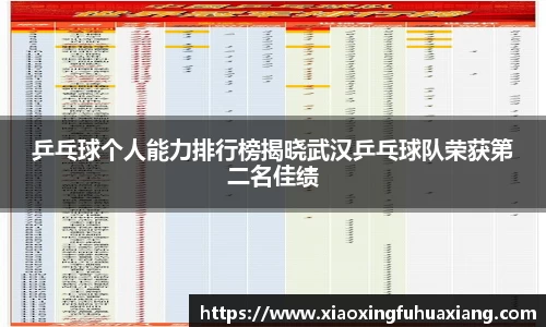 乒乓球个人能力排行榜揭晓武汉乒乓球队荣获第二名佳绩